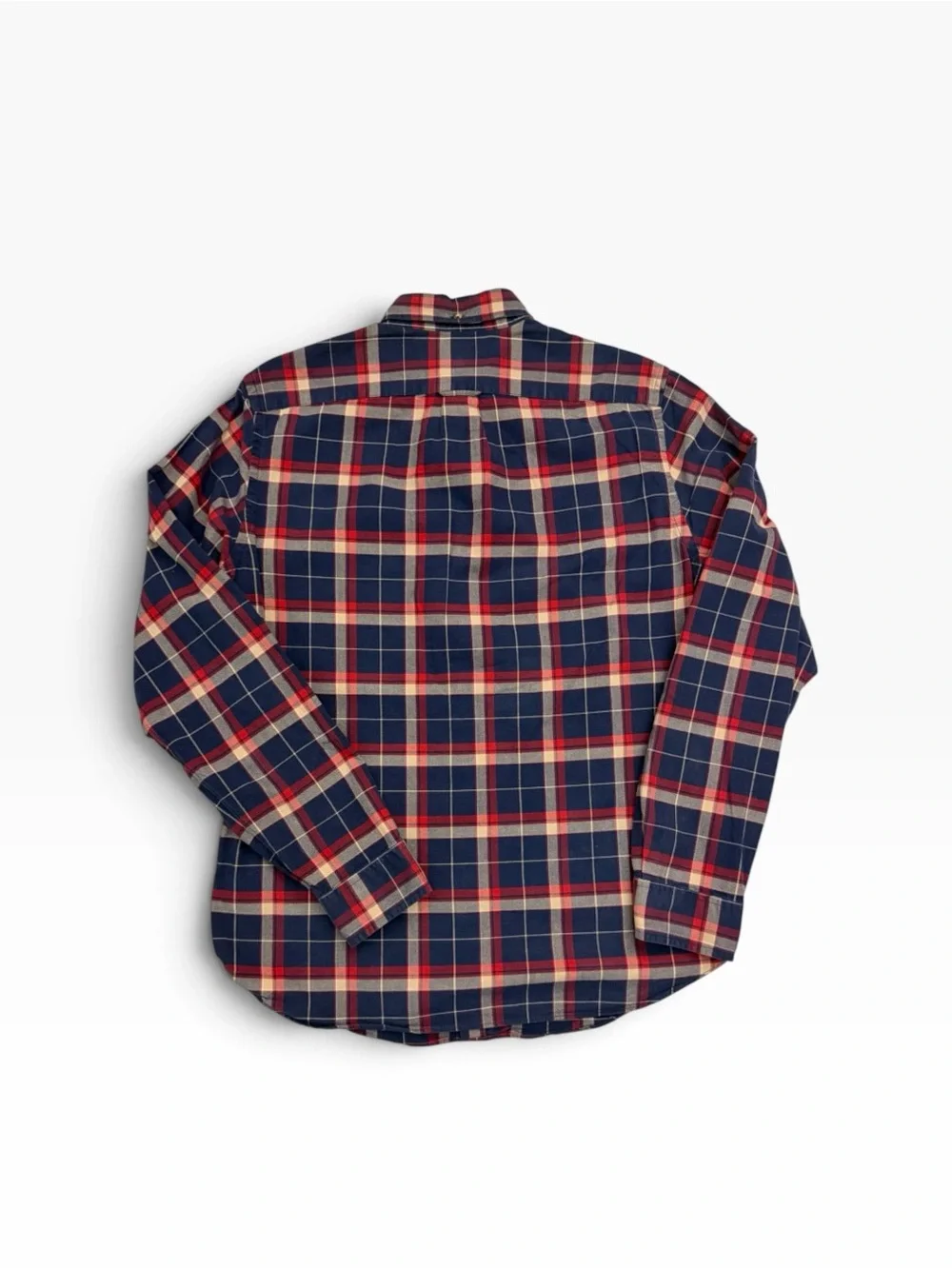 J. Crew Navy and Red Plaid Button-Down Shirt